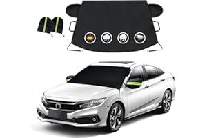 Joroamp Car Windshield Cover for Ice and Snow, 600D Frost Removal Wiper Protector, All Weather Waterproof Sunshade Snow Cover with Side Mirrors Cover Fits Most Cars Trucks SUV(69 x 42 inches)