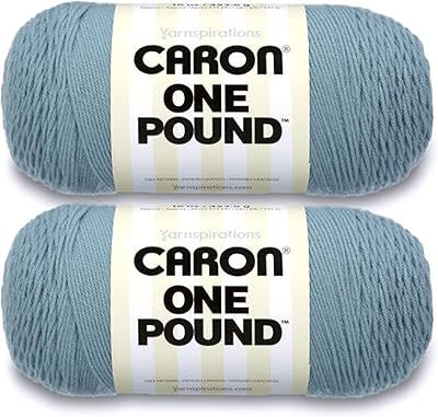 Caron One Pound Azure Garn – 2 Packungen mit 454 g – Acryl – 4 Medium (Kamm) – 800 Meter – Stricken/Häkeln