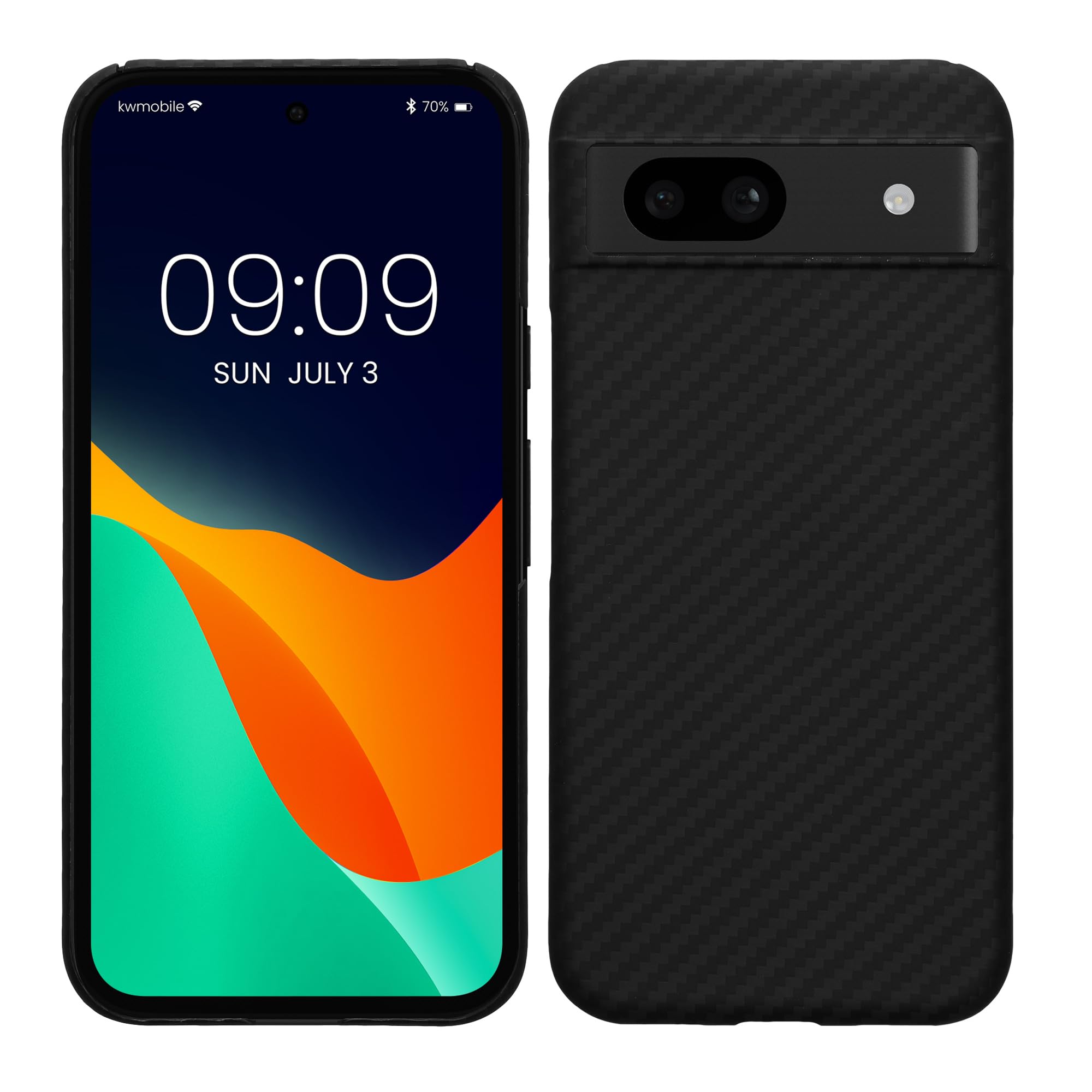 kalibri Aramid Fiber Case Compatible with Google Pixel 8a - Case Super Slim Strong Protective Phone Cover - Black Matte