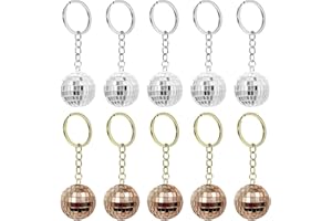 LDBKLGHJ 12 Pcs Mini Disco Balls - Aesthetic Disco Party Decorations and Favors - Small Mirror Disco Ball Keychains – For 70s