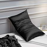 NTBAY Silk Satin Pillowcases 2 Pack 50x75 cm Black Envelope Closure view 6