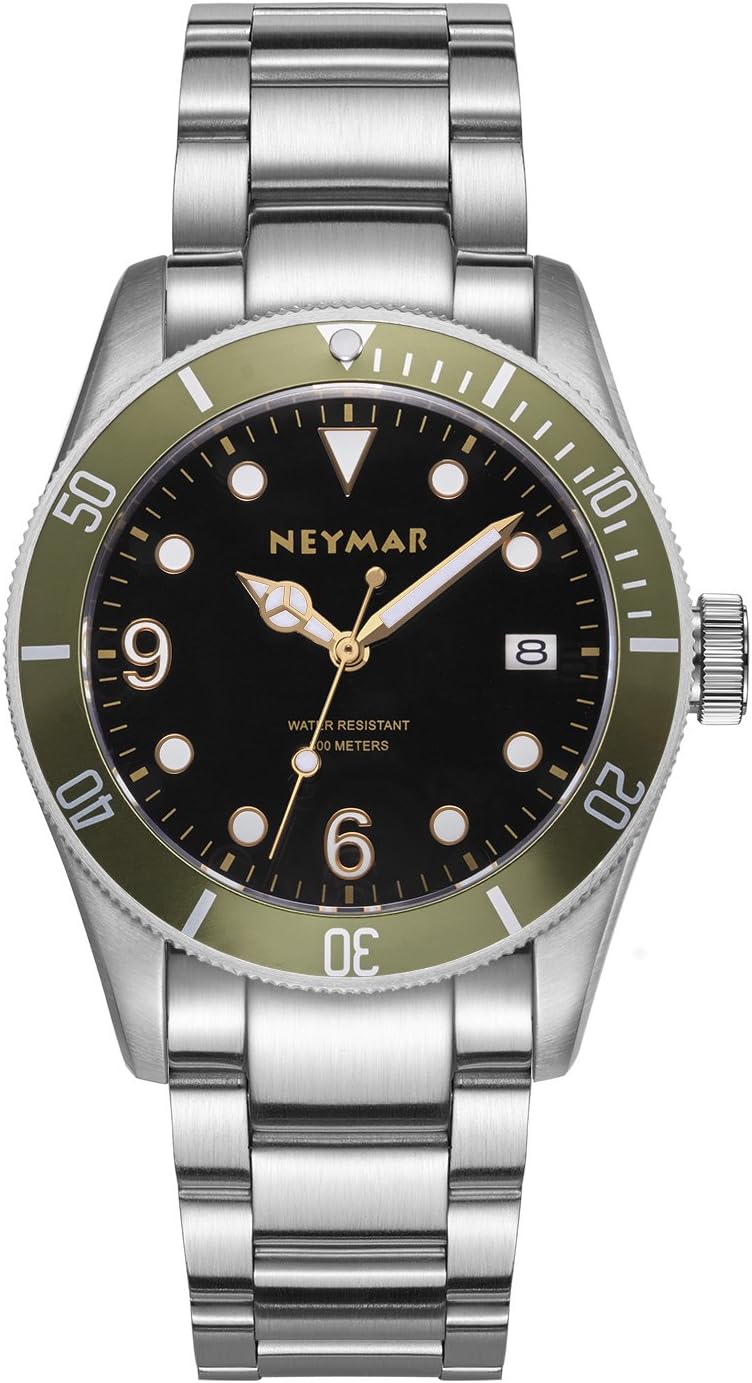 NEYMARNeymar 41.5mm Men's Automatic Watch 300m Diver Watch 200m Stainless Steel Watch