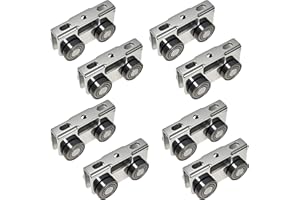 YOVXKAN 4 Wheel Trolley Assembly Rollers, Upgraded Load & Stable Silent Roller Trolley Compatible with 1-5/8" Wide and Taller Strut Channel, P1000/ P5000 Series (Silver 8 Pack)