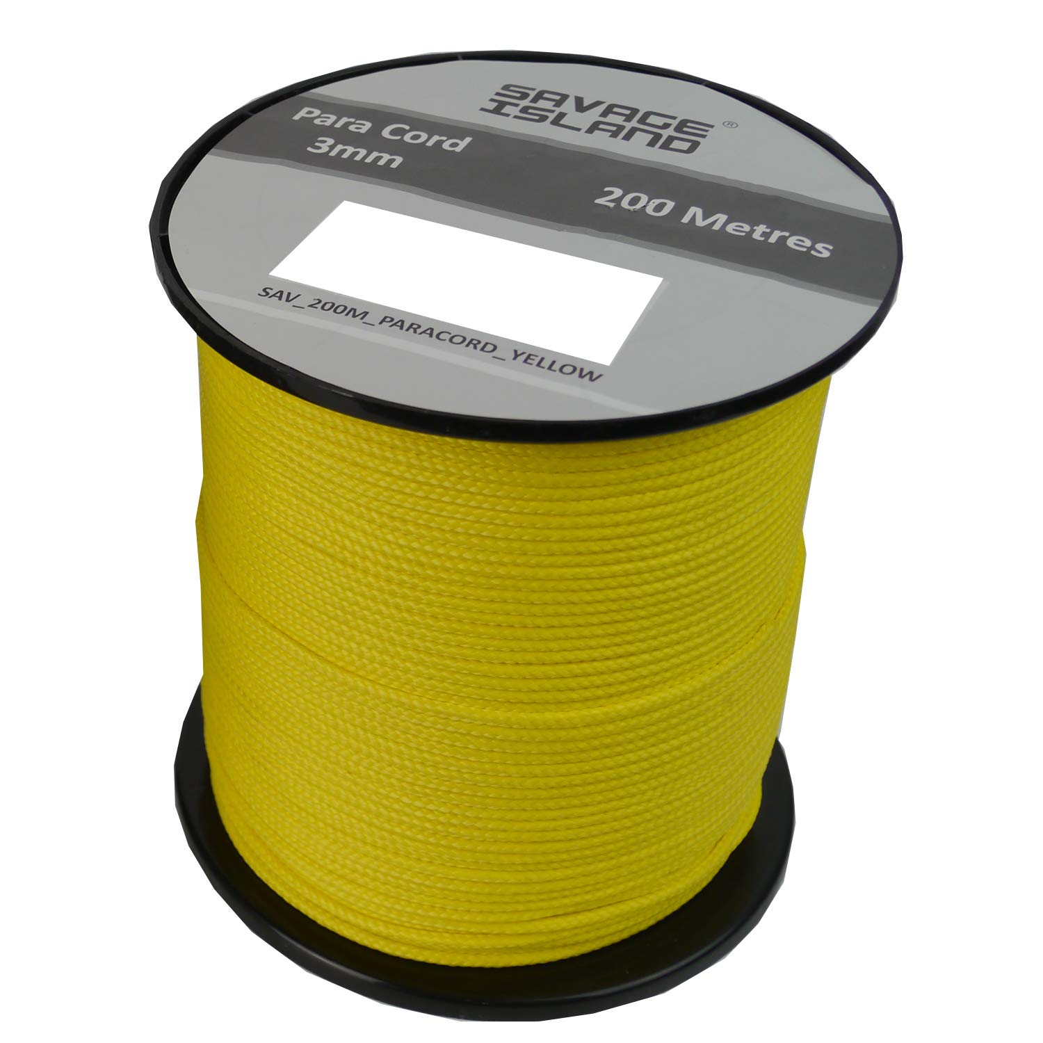 Savage Island 200m Reel Paracord Army Camping for Tent Basha Bivi Shelter Buidling Hammock Gardening Bushcraft (Yellow)