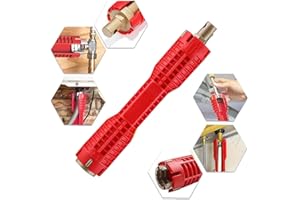 FORLIVESE Faucet and Sink Installer（8-in-1）Multi-purpose Wrench Plumbing Tool for Toilet Bowl/Sink/Bathroom/Kitchen Plumbing Repair Installation Hand Tools(red)