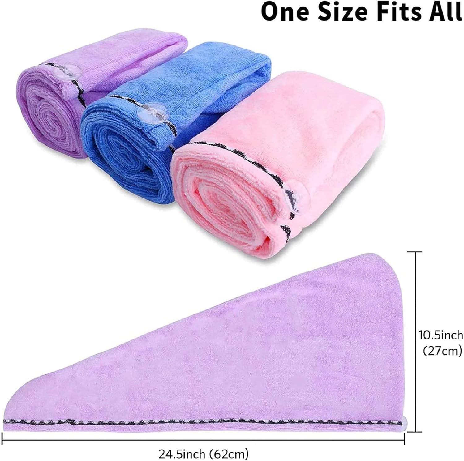 Microfiber Hair Towel,3 Packs Hair Turbans for Wet Hair, Drying Hair Wrap Towels for Curly Hair Women Anti Frizz,Super Absorbent Quick Dry Hair Turban for Drying Curly, Long & Thick Hair: Home Improvement