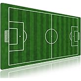 knseva Large Gaming Mouse Pad (31.5" x 15.8") - Football Field Design Cool Green Soccer Course, Extra XXL Office Accessories, Premium Stitched Anti-Slip Office Desk Mat