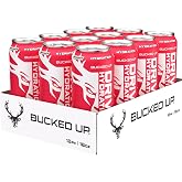 Bucked Up Drive Hydration and Energy | Zero Sugar Electrolyte Drink with GeniusPure Alpha-GPC &amp; 50mg Natural Caffeine | No Artificial Colors | Performance Hydration Beverage | 12 Pack, 16 fl oz Cans | (Strawberry Lemonade)