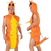 Shrimp Costume Adult Crawfish Sea Creature Onesie Ocean Animal Fish Costume Halloween Outfit for Men Women Funny Cosplay