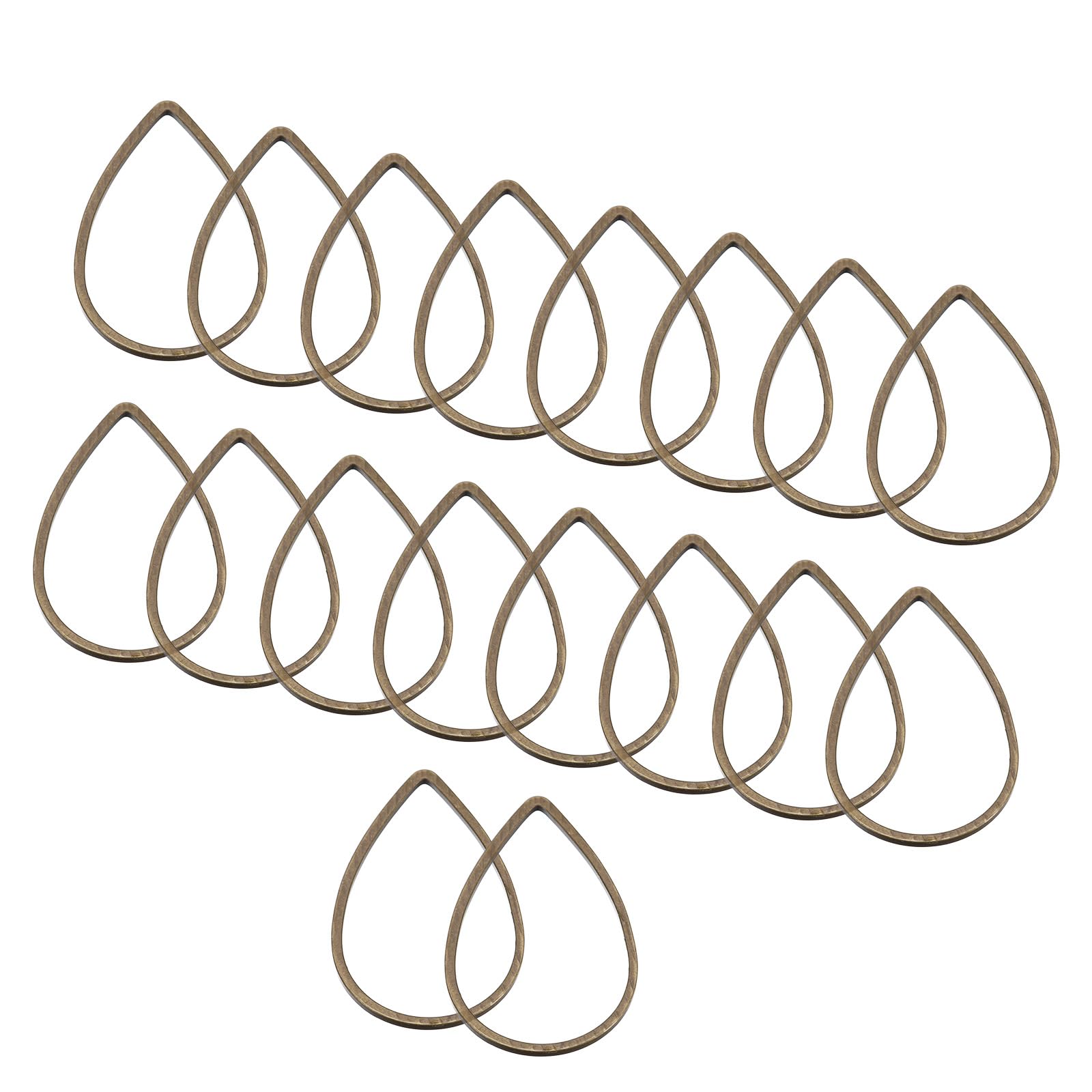 PATIKIL Beading Hoop Earrings, 30 Pcs Teardrop Beading Findings Copper Hoop Earring for DIY Crafts Making Earring Necklace Making(22x14mm, Bronze Color)