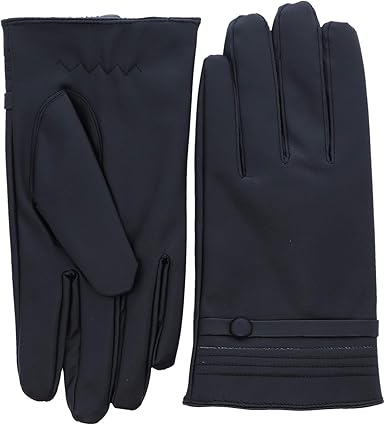 Men Soft And Warm Vegan Leather Winter Gloves Black At Amazon Men S Clothing Store