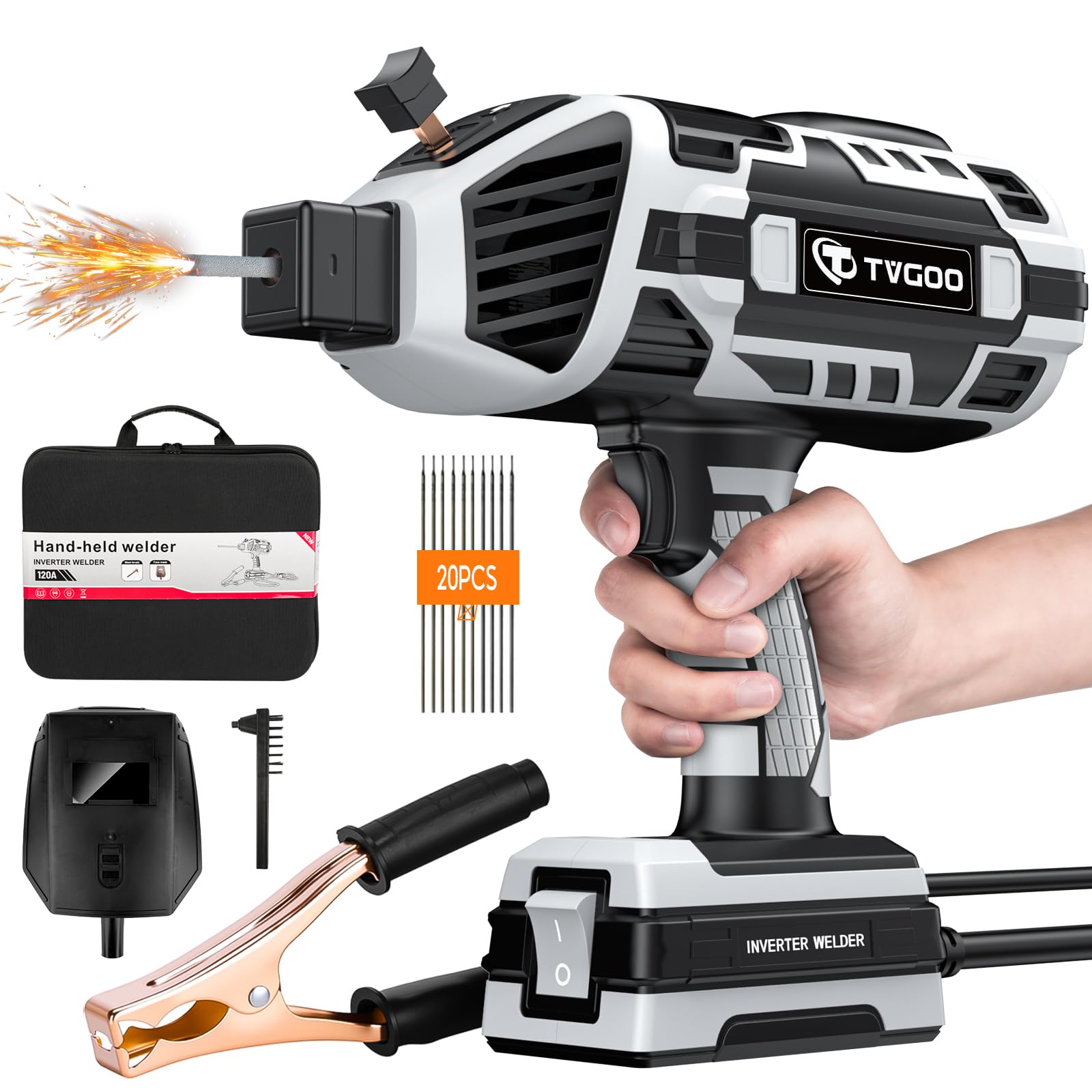 Photo 1 of ****FACTORY SEALED***Portable Handheld Welding Machine - 110V IGBT Inverter Handheld Welder, 20-120A Portable ARC Welder, Hot Start & Anti-Stick for 3/32"-1/8" Welding Rods, Father's Day Gift for Men(Grey)