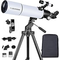 80mm Aperture 900mm Refractor Telescope For Beginners – With AZ Mount, Carry Bag & 13-Piece Accessory Kit