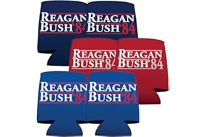 VictoryStore Can and Beverage Coolers - Reagan and Bush '84, Set of 6