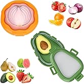 KMOSENIA 2pc Fruit Storage Containers for Fridge, Avocado Saver and Onion Storage Set, Reusable Silicone Food Storage Containers for Tomatoes, Lemons, and Potatoes (2)