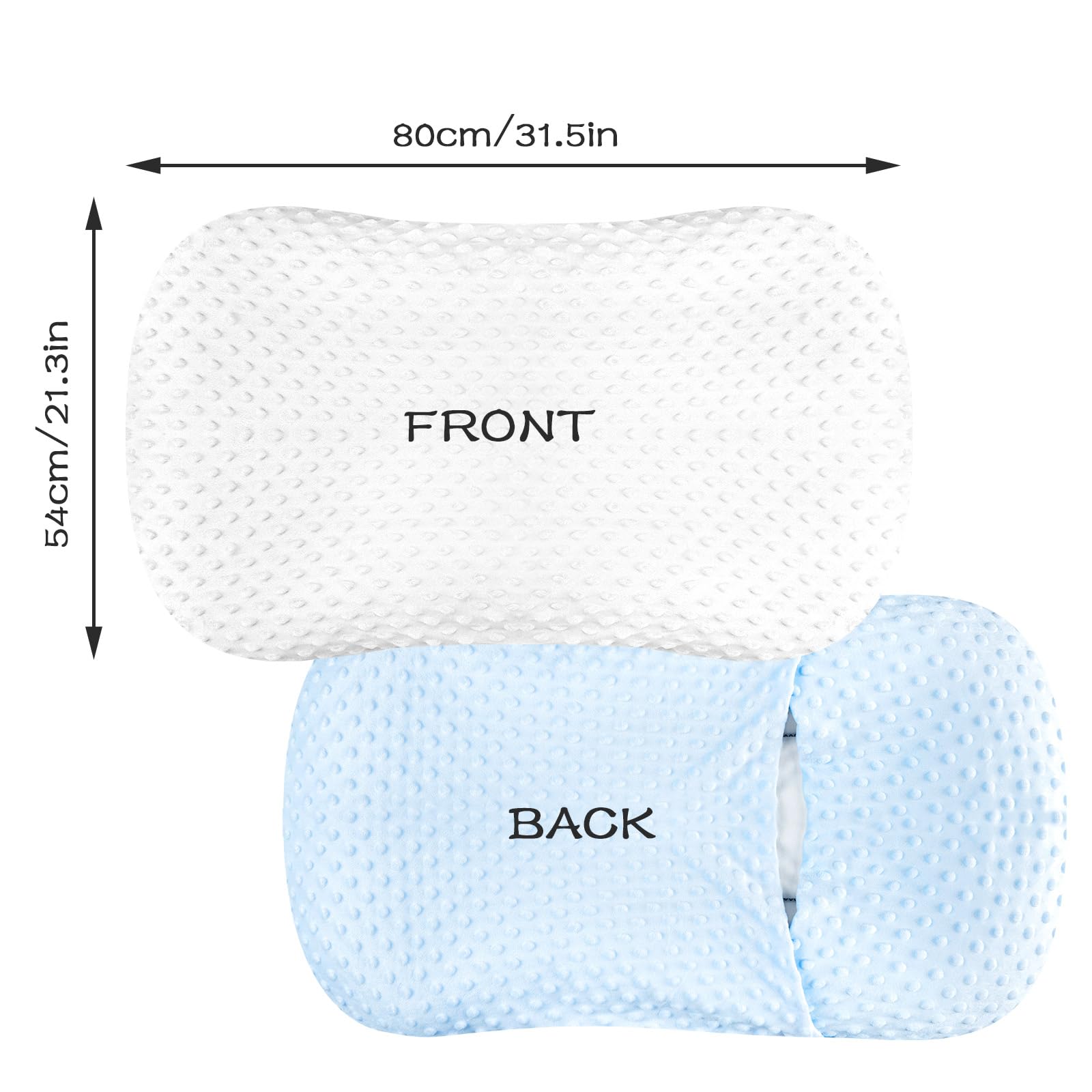 Hooyax Baby Lounger Cover 2 Pack Premium Newborn Lounger Covers, Organic Removable Infant Slipcovers for Baby Nest Lounger, Ultra Soft Snug Fit Infant Lounger Cover for Boys Girls (Blue,White)