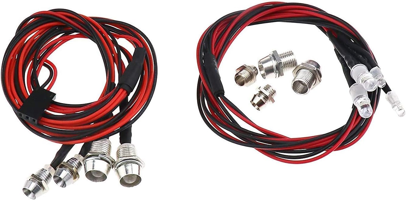 YUNIQUE GREEN-CLEAN-POWER, Multicolor LED Lights 5mm Red/3mm Blue/White, 72cm, JR Connector, 3-7V, for Cars Drones, Modeling