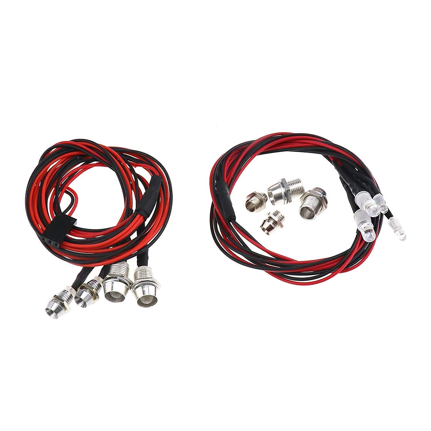 YUNIQUE GREEN-CLEAN-POWER - Multicolor LED Lights 5mm Red/3mm Blue/White, 72cm, JR Connector, 3-7V, for Cars, Drones, Modeling, RC, Multicolor, Silicone Cable