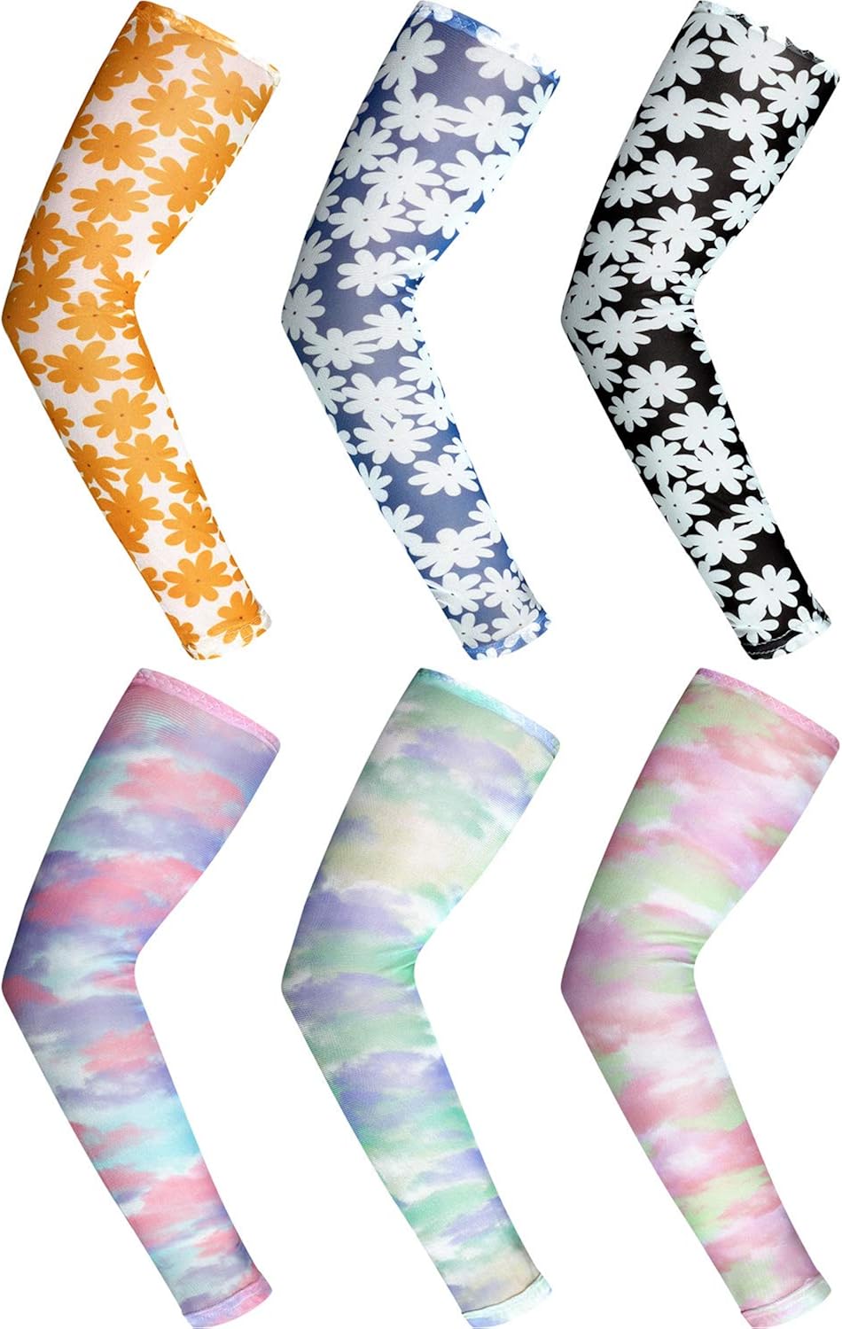 6 Pairs Women Cooling Arm Sleeves Protection Sleeves Mesh Ice Silk Arm Sleeves : Clothing