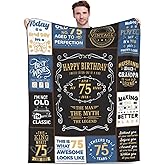 Jieoyfyug 75th Birthday Gifts for Men, 1951 75 Year Old Blanket 50"x60", Retirement Christmas Fathers Day Birthday Gifts for Him Dad Papa Grandpa Husband Uncle