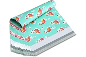 UCGOU Poly Mailers 12x15.5 Inch Flamingo Designer 100 Pack Patterned #5 Shipping Bags Mailing Envelopes Self Seal Waterproof and Tear Proof Boutique Postal Small Business for Clothes