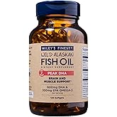 Wiley's Finest Wild Alaskan Fish Oil Peak DHA - 900mg EPA and DHA Omega-3s - 120 Softgels (60 Servings)