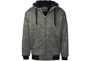 LeeHanTon Heavyweight Hoodies for Men Jackets Comfy Sherpa Lined Zip Up Hoodie Coats with Pockets Outerwear