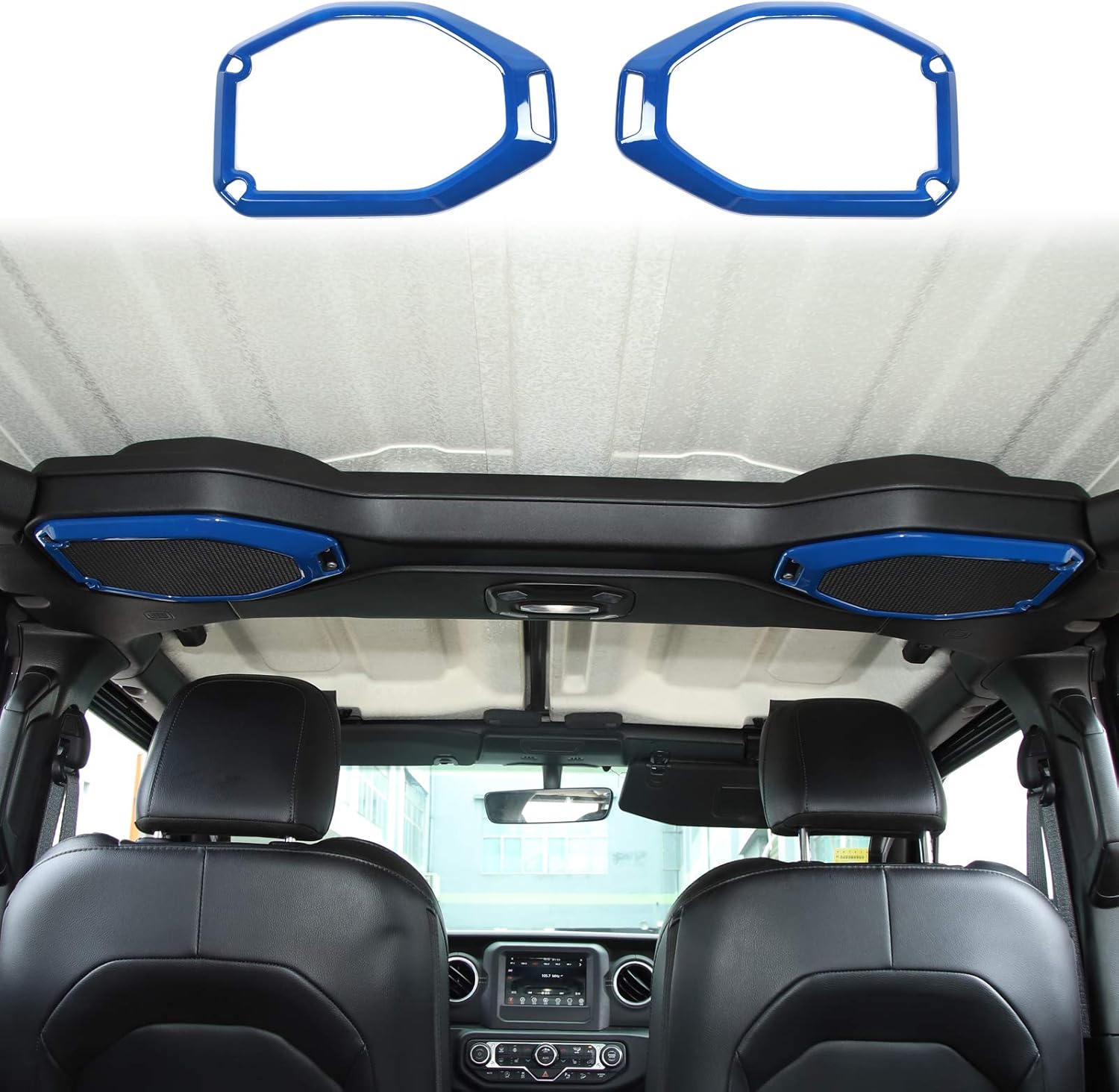 Amazing Colorways Rt Tcz Car Inner Top Roof Speaker Cover Trim Decor Abs Accessories For 18 21 Jeep Wrangler Jl Jlu For Jeep Gladiator Jt For Jeep Jl Interior Accessories Blue Automotive On