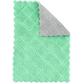 Microfiber Dish Cleaning Cloth 14 x 14 Inch | Super Absorbent Kitchen Cleaning Wipe | Reusable Soft Cleaning Towel for Dishes, Countertops &amp; Daily Cleaning Green