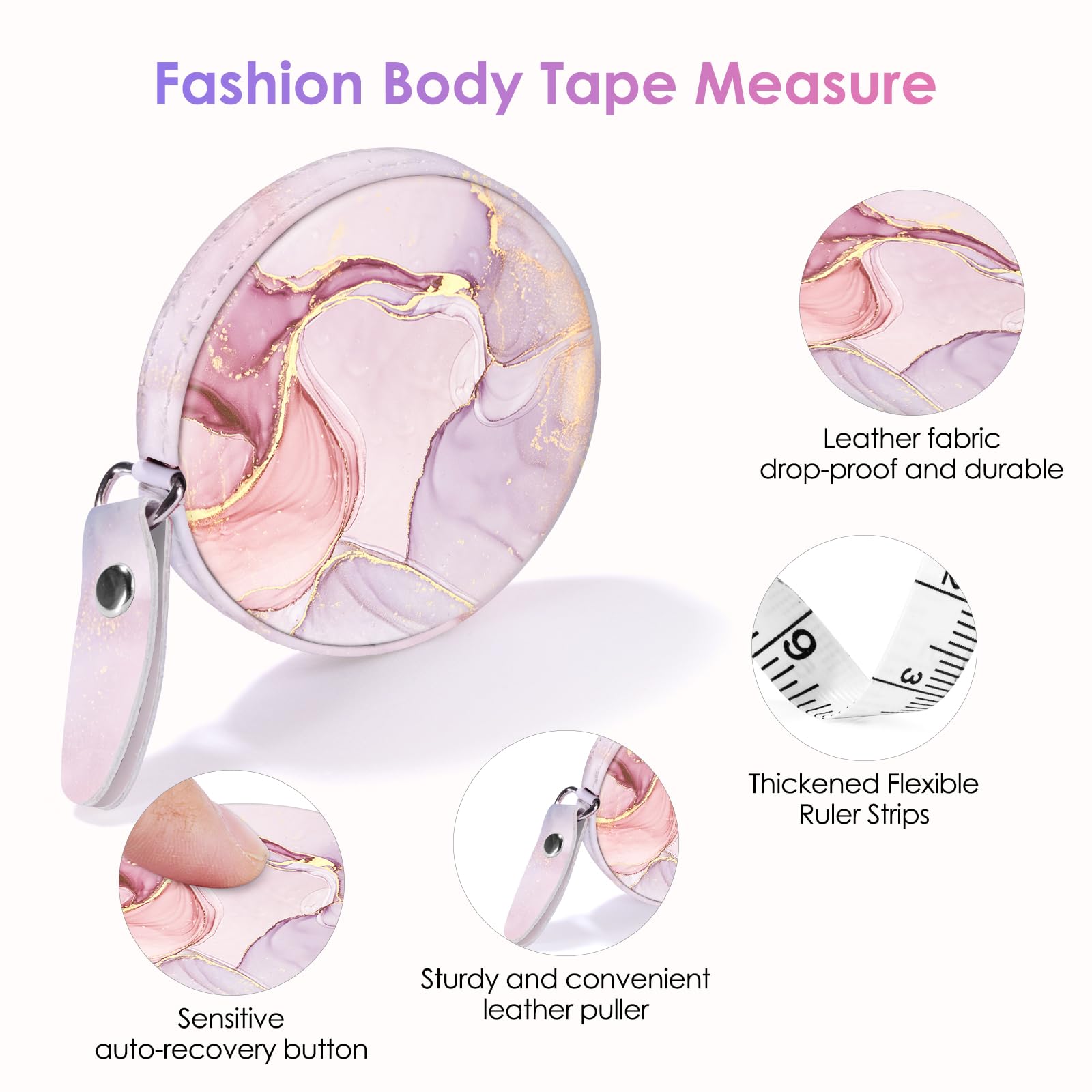 Gerkia Sewing Tape Measure，Colour Printed Small Retractable Soft Measuring Tape for Tailor Cloth Fabric Body Measurements.
