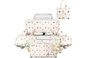 Polovillae Shopping Cart Cover for Baby 2-in-1 High Chair Cover with Safety Harness Multifunctional Boho Pattern Cart Covers 
