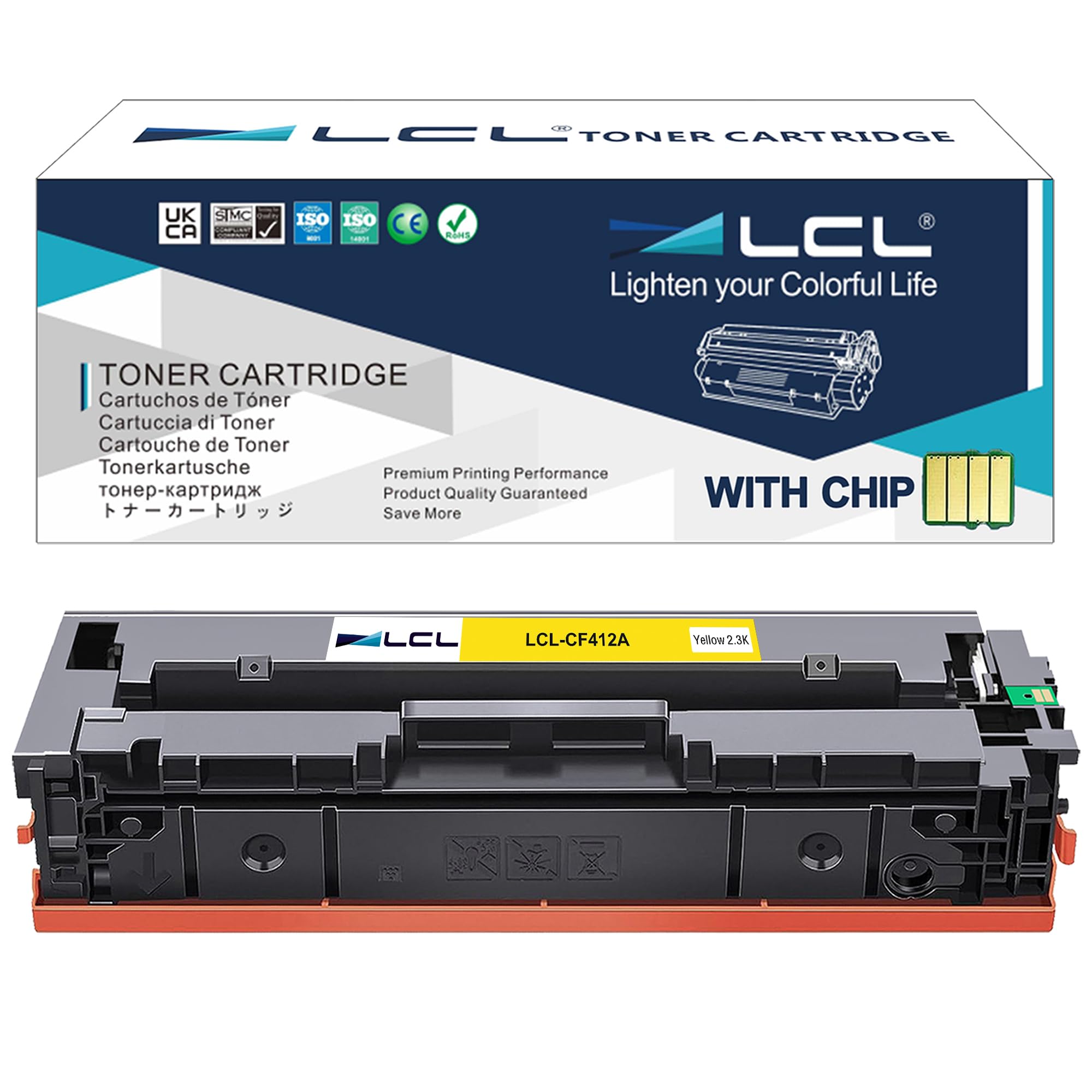 LCL 410A CF412A (1-pack Yellow) Toner Cartridge Replacement for HP Color LaserJet Pro MFP M477fnw M477fdn M477fdnw M452dn M452dw M452nw M377dw