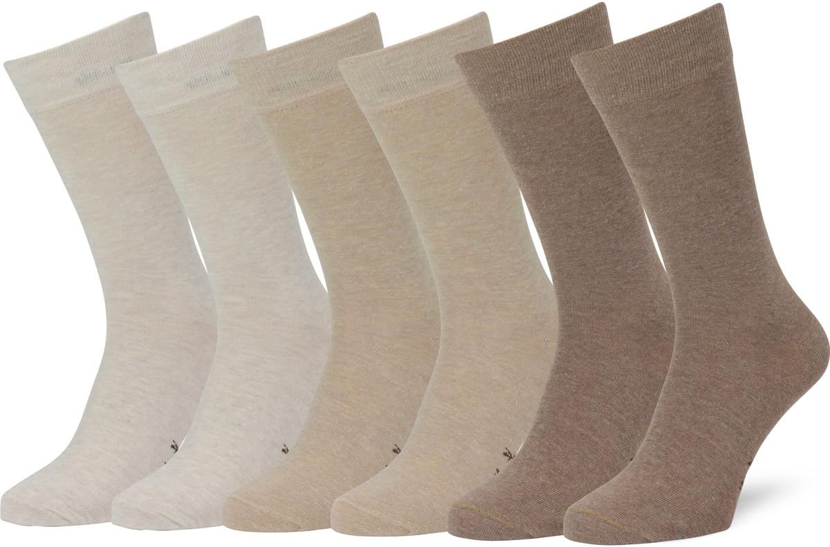 Easton Marlowe Mens Dress Socks - Plain Colors - 6 Pack Combed Cotton - Dress Socks for Men Mens Socks