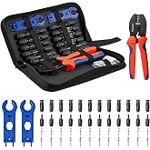 BougeRV Solar Crimper Tool Kit - Crimper, 12 Pairs Connectors, 2 Spanners | for 14-10 AWG Solar Panel Cable, PV Wire Crimping Assembly and Installation, for DIY Repairing RV Boat Off-Grid System