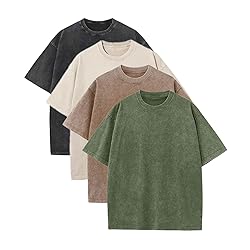 Suvipnee Men's Acid Wash T-Shirts Oversized Unisex