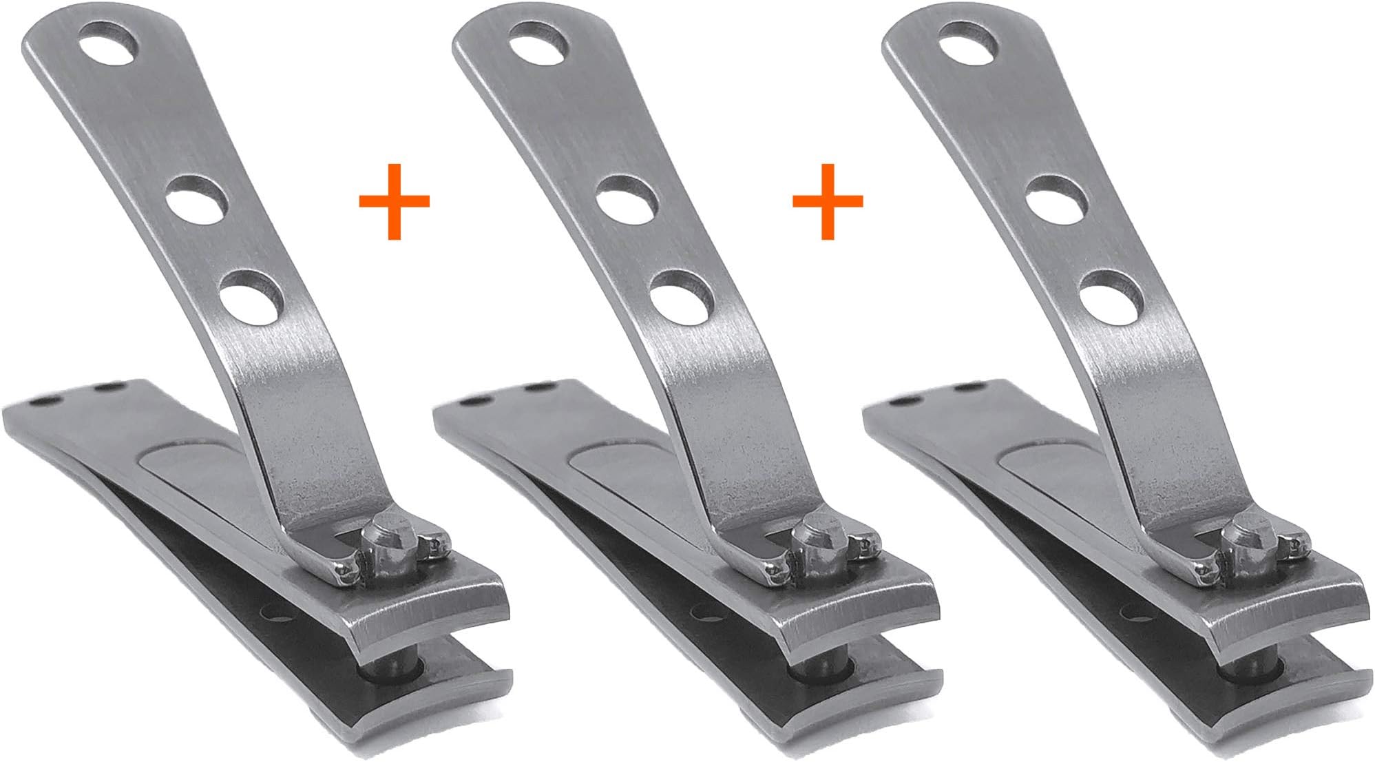 Bundle of 3 Items: Kohm CP-140L 4mm Wide Jaw Curved Blades Nail Clippers (3 Pack)