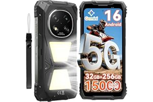 Blackview Rock 2 Pro 5G Rugged Phone Android 16, 15000mAh/33W Dual 400LM Camping Light, 32GB+256GB/2TB Rugged Smartphone Unlo