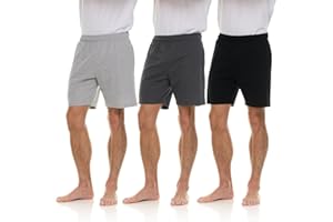 Essential Elements 3 Pack: Mens Cotton Shorts - 100% Cotton Lounge Athletic Casual Sleep Casual Pajama PJ Shorts