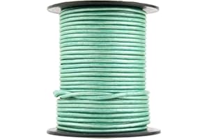 Xsotica Metallic Round Leather Cords-1.5 MM Cord (Mint, 10.0 Meter(10 Yard))