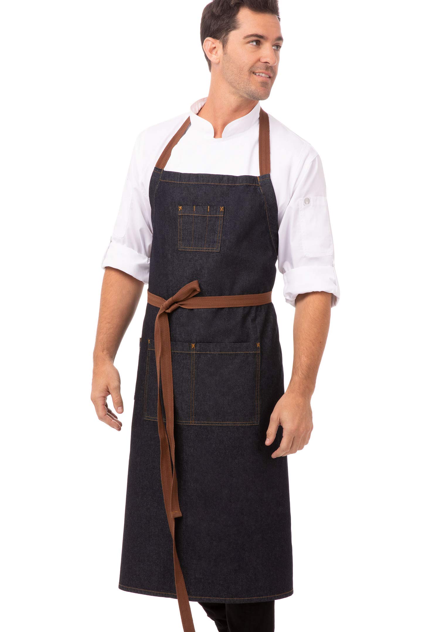 Chef Works AB036-IBL-0 Memphis Indigo Bib Apron, Blue