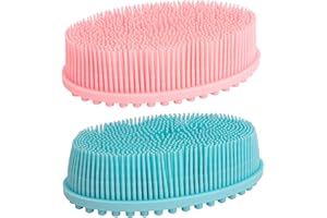 DNC Silicone Body Scrubber Exfoliating Bath Body Brush for Shower 2 Pack