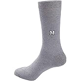 Jacob Alexander Pair of Men's Dress Socks English Alphabet Letter Initials - Light Grey