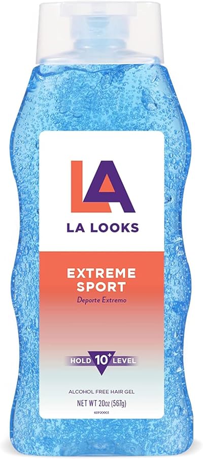 L.A. Looks Sport X-Treme Hold Level 10+ Hair Gel 20 Oz Alcohol Free