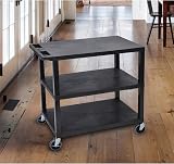 Luxor Black 18x32 Utility Cart with 3 Flat Shelves - Durable & Versatile view 4