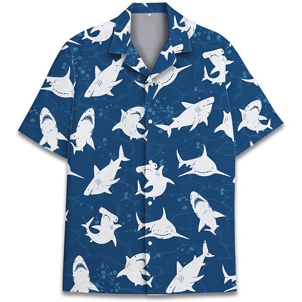 HAPPY BAY Men's Hawaiian Shirt Luau Beach Shirts Casual Button Down Short Sleeve Dress Shirts For Men Xl Hibiscus Leaves Blue