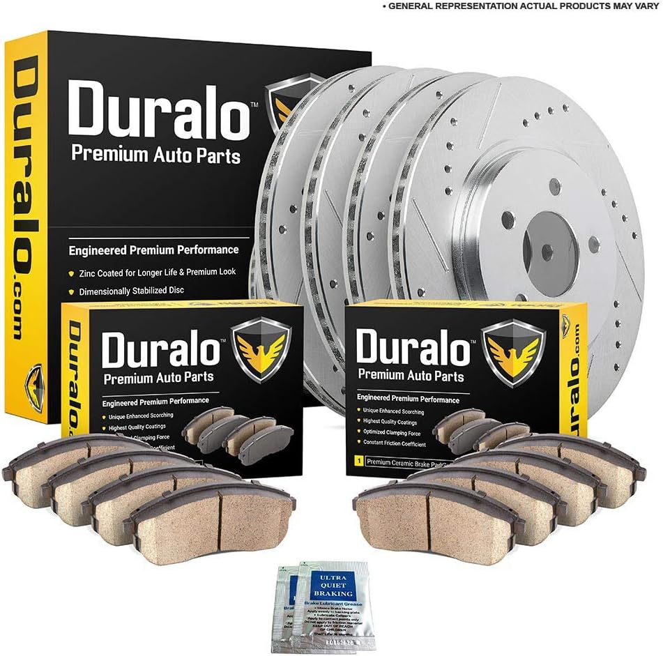 Duralo Front Rear Brake Pads And Rotors Kit For Honda Odyssey 2011 2012 2013 2014 - Duralo 153-2042 New