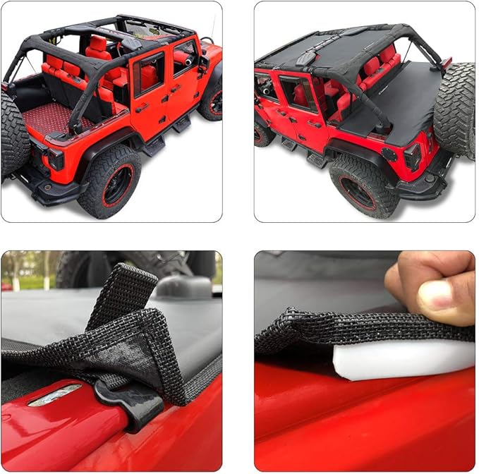 Amazon Com Shadeidea Tonneau Cover For Jeep Wrangler Jk Unlimited 2007 2018 4 Door Rear Trunk Cover Cargo Vinyl Cover For Jku Tailgate Ton Cover Black 3 Years Warranty Automotive