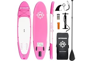 HEYBOARD Inflatable Stand Up Paddle Board 10'6"×32"×6" Standup Paddleboard with Premium SUP Accessories & Backpack, Non-Slip Deck, Waterproof Bag, Leash, Paddle, Hand Pump