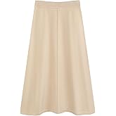 Seta T Women's Sweater Skirt Elastic High Waist Stretchy Ribbed Knit A-Line Midi Skirts Fall Winter Outfits