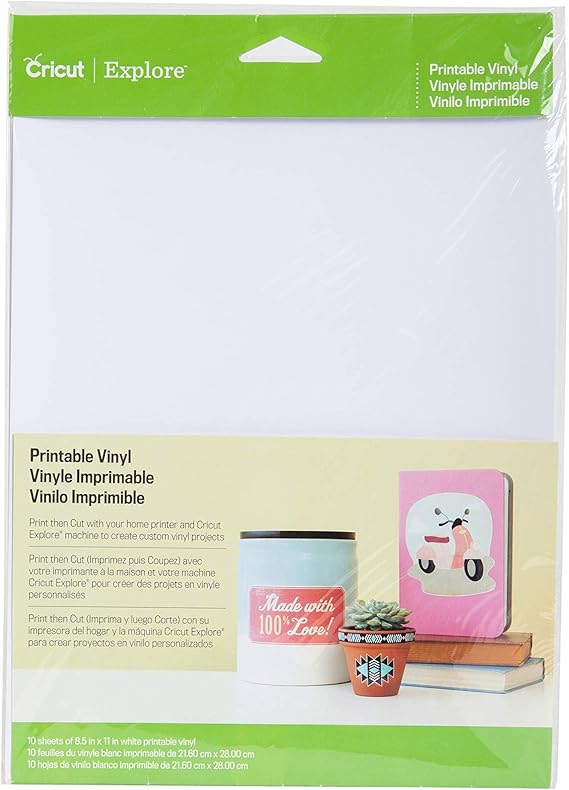 cricut printable vinyl 85 x 11 10 sheets amazonca